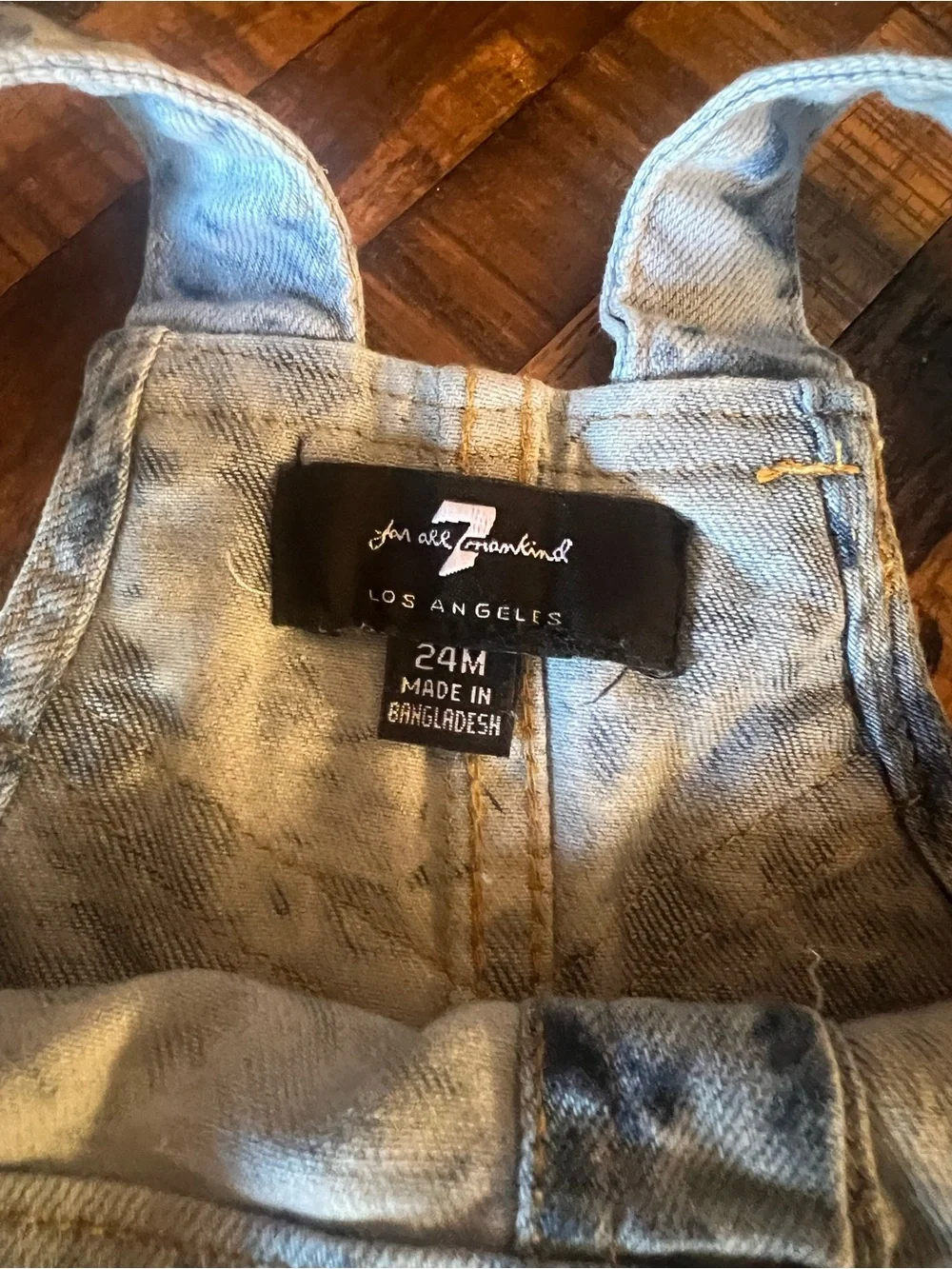 7 for all mankind Denim Overall Skirt - Washed Blue